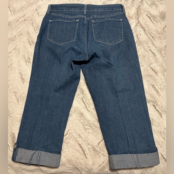 Nydj Marilyn Crop Cuffed Rhinestone Hem Size 10 - Picture 12 of 14